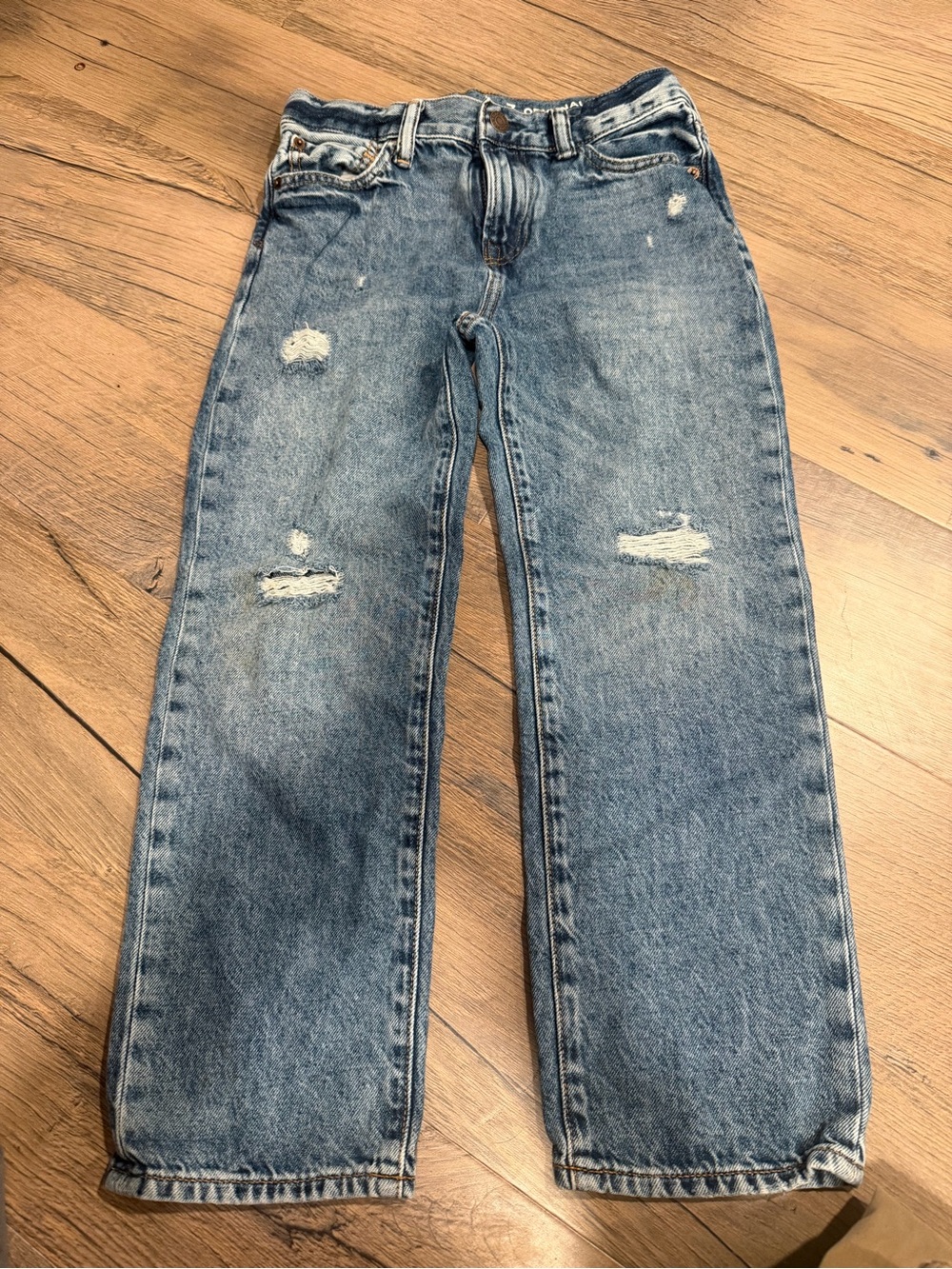 GAP Light Blue Distressed Straight-Leg Jeans - Kids